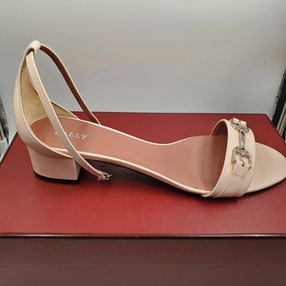 bally cloto calf patent leather women shoes sandals petal bnwt - Picture 9 of 12
